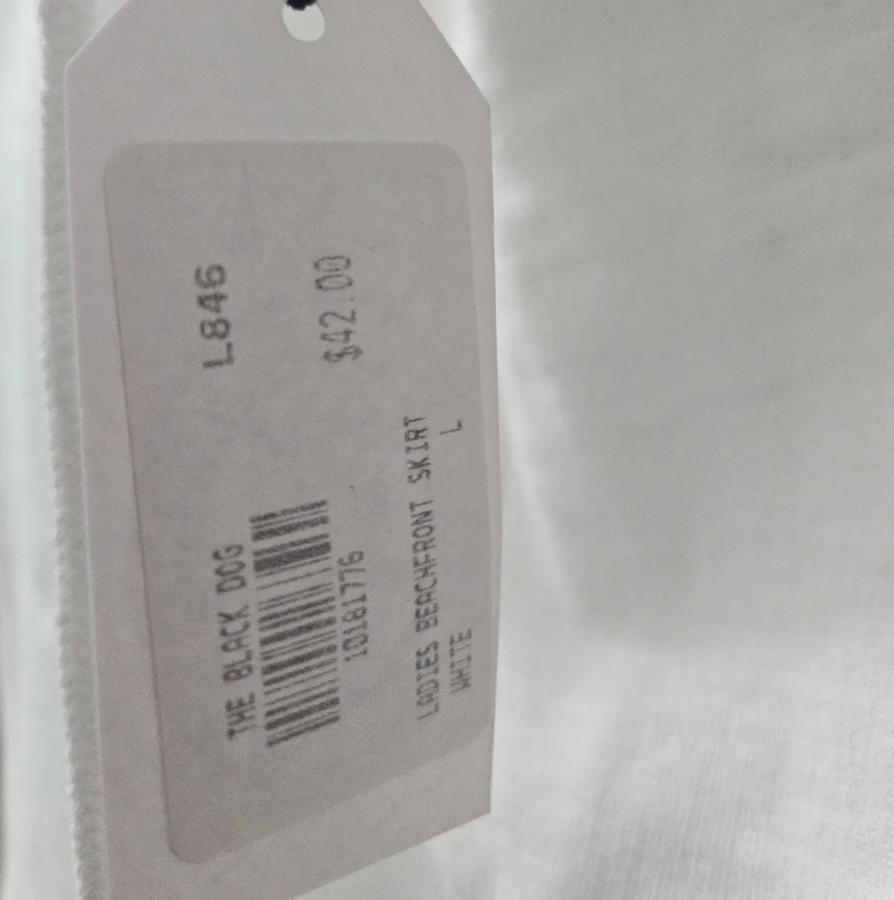 The Black Dog White Terry Skirt. Size L - Picture 4 of 5